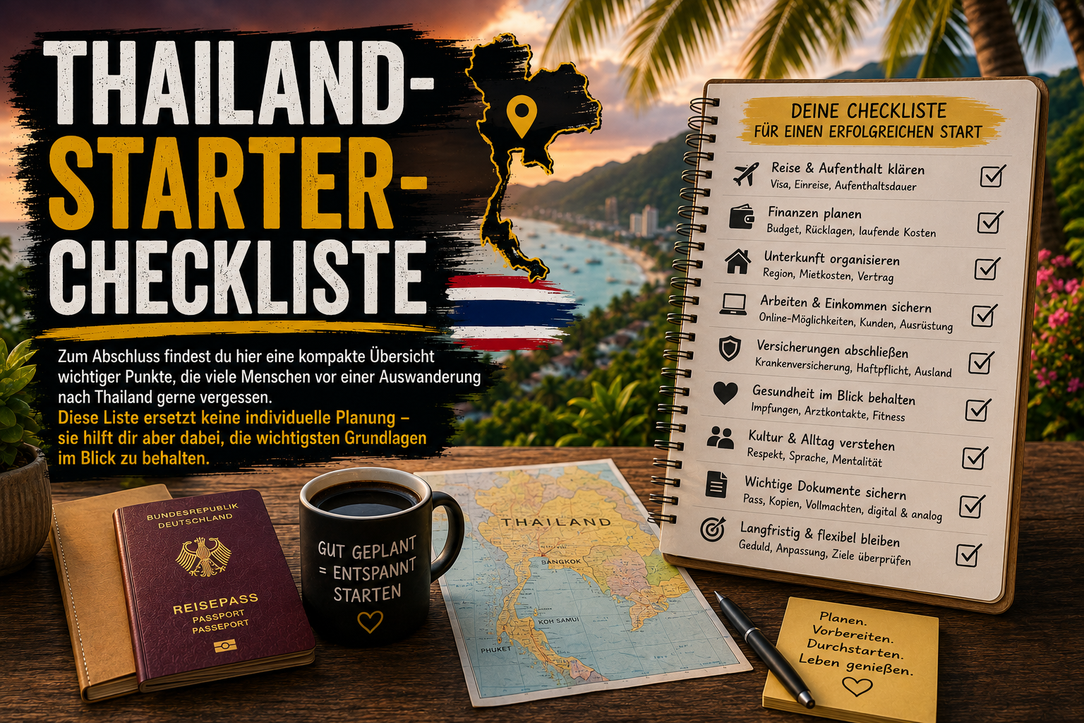 Thailand Starter Checkliste
